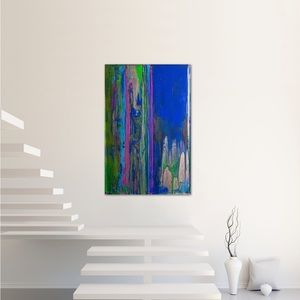 The other side, large, abstract sparkly, colorful, wall art, original painting